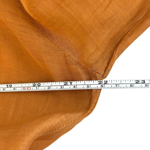 Nadia Boyer Vidal Women XL Embroidered Split Neck Tunic Dress Carmel Long Sleeve - Picture 9 of 13